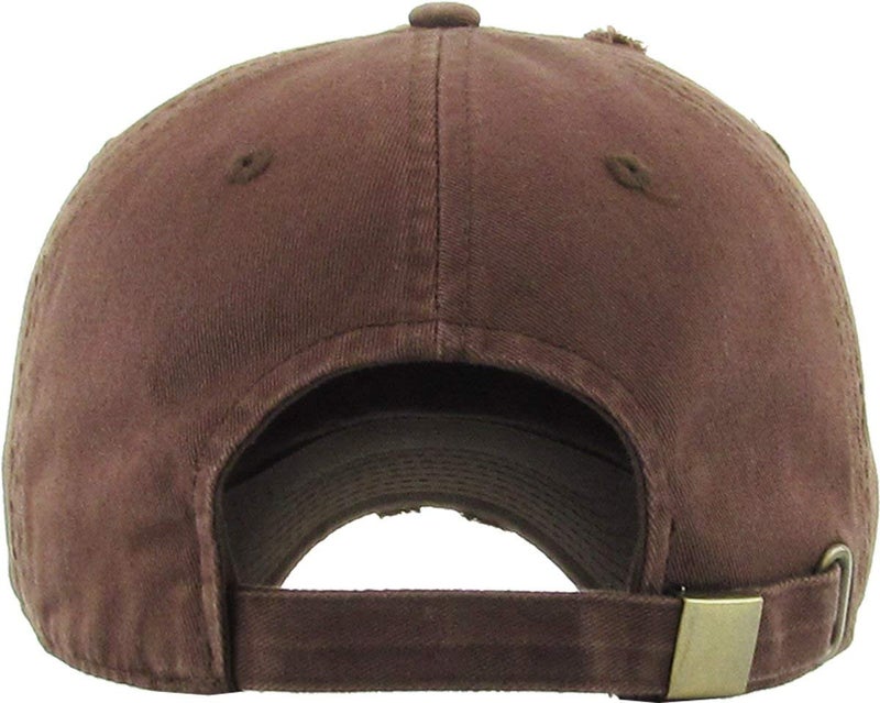 KBETHOS Vintage Washed Distressed Cotton Dad Hat Baseball Cap Adjustable Polo Trucker Unisex Style Headwear (Vintage) Brown Adjustable - Image 3